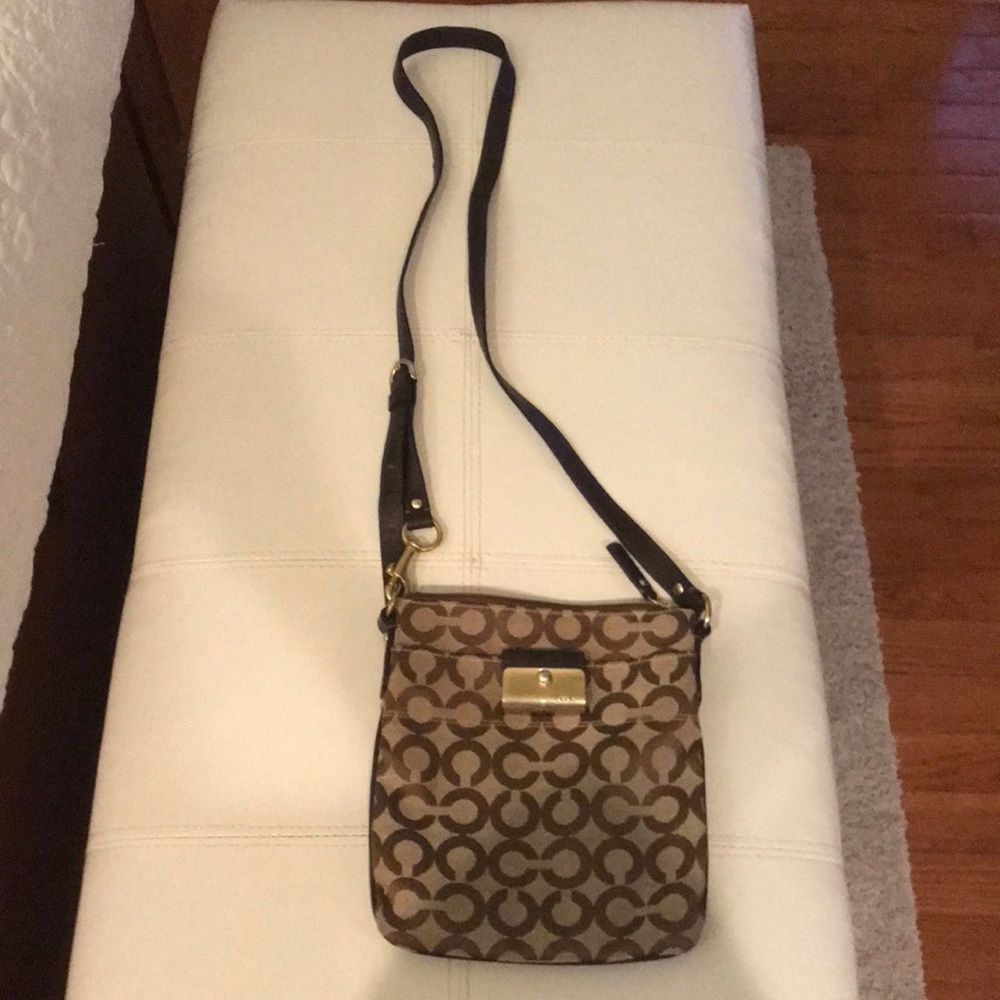 Coach brown beige Crossbody bag